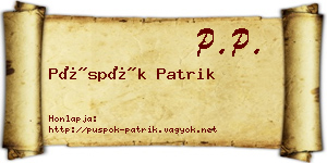 Püspök Patrik névjegykártya